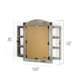 Decorative Mirrors-Kirkland's Home Rustic Wooden Dual Window Shutter Wall Mirror