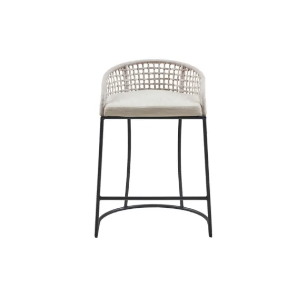 Bar Stools & Counter Height Stools-Kirkland's Home Rustic Woven Rope Back Counter Stool White