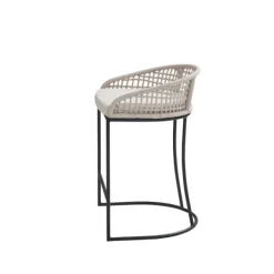 Bar Stools & Counter Height Stools-Kirkland's Home Rustic Woven Rope Back Counter Stool White