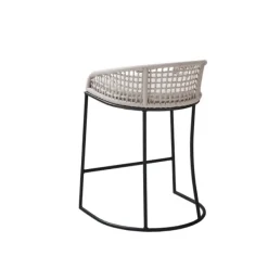 Bar Stools & Counter Height Stools-Kirkland's Home Rustic Woven Rope Back Counter Stool White