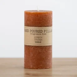 Candles-Kirkland's Home Rusty Unscented Pillar Candle, 3X6 In. Orange