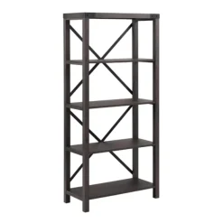 Bookshelves-Kirkland's Home Sable Wood X-Frame Classic Bookcase