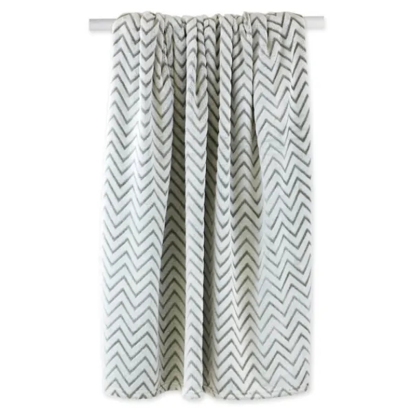 Blankets & Throws-Kirkland's Home Sage Chevron Plush Throw Green