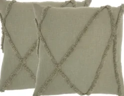 Pillows-Kirkland's Home Sage Tufted Diamond 2-Pc. Pillows, 24 In. Green