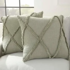 Pillows-Kirkland's Home Sage Tufted Diamond 2-Pc. Pillows, 24 In. Green
