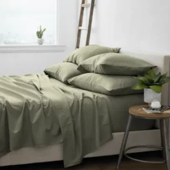 Bed Sheets-Kirkland's Home Sage Ultra Soft 6-Pc. King Sheet Set Green