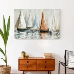 Canvas Art-Kirkland's Home Sailboat Dreams Canvas Art Print Ivory/Orange/Blue