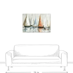 Canvas Art-Kirkland's Home Sailboat Dreams Canvas Art Print Ivory/Orange/Blue
