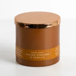 Candles-Kirkland's Home Salted Pumpkin And Vanilla Triple Wick Jar Candle Orange