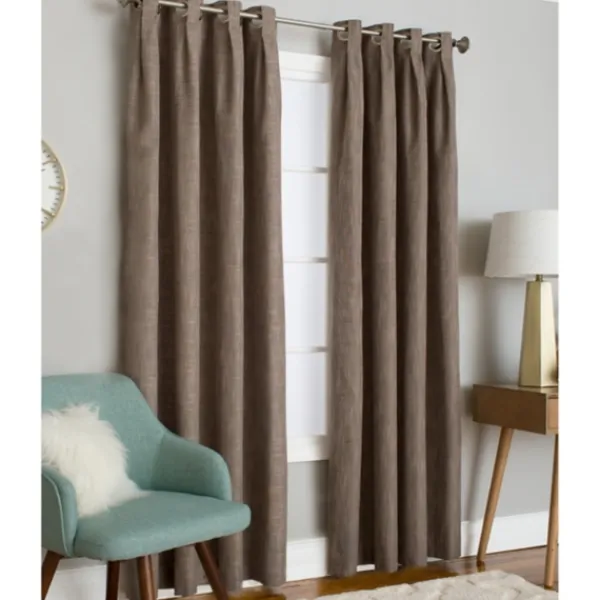 Curtains & Drapes-Kirkland's Home Sand Box Pleated Single Curtain Panel, 84 In. Brown