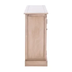 Cabinets & Sideboards-Kirkland's Home Sand Cabinet With Natural Woven Baskets Tan