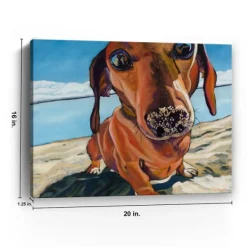 Canvas Art-Kirkland's Home Sand Dog Giclee Canvas Art Print Blue/Tan/White