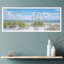 Framed Art-Kirkland's Home Sand Dunes Framed Art Print Blue/White/Green