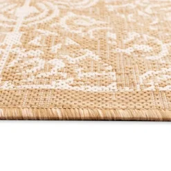 Outdoor Rugs-Kirkland's Home Sand Embellished Scroll Indoor/Outdoor Rug, 6X9 Tan/White