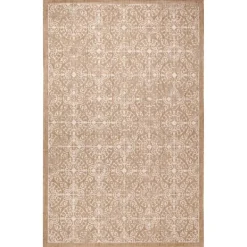 Outdoor Rugs-Kirkland's Home Sand Embellished Scroll Indoor/Outdoor Rug, 4X7 Tan/White