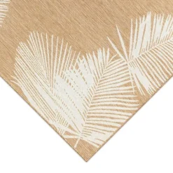 Outdoor Rugs-Kirkland's Home Sand Forest Leaf Indoor/Outdoor Area Rug, 4X7 Tan/White