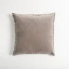 Pillows-Kirkland's Home Sand Velvet Riviera Throw Pillow Gray