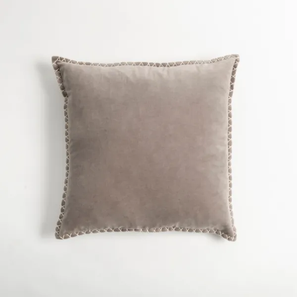 Pillows-Kirkland's Home Sand Velvet Riviera Throw Pillow Gray