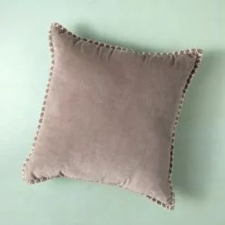 Pillows-Kirkland's Home Sand Velvet Riviera Throw Pillow Gray