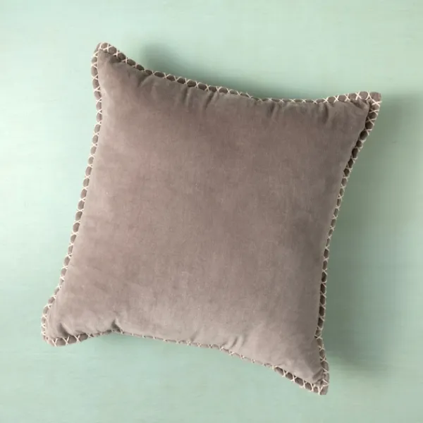 Pillows-Kirkland's Home Sand Velvet Riviera Throw Pillow Gray