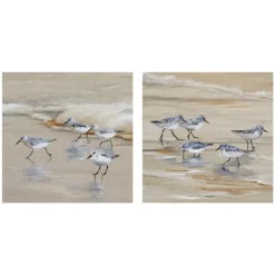 Canvas Art-Kirkland's Home Sandpiper Beach I And Ii Art Prints, Set Of 2 Tan
