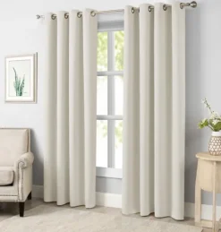 Curtains & Drapes-Kirkland's Home Sandy Beige Blackout Curtain Panel Set, 84 In. Tan