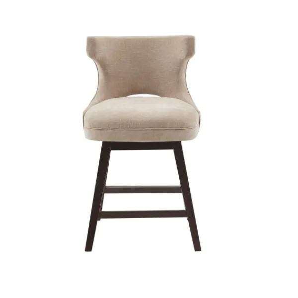Bar Stools & Counter Height Stools-Kirkland's Home Sandy Beige Curve Back Swivel Counter Stool Tan