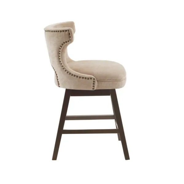 Bar Stools & Counter Height Stools-Kirkland's Home Sandy Beige Curve Back Swivel Counter Stool Tan