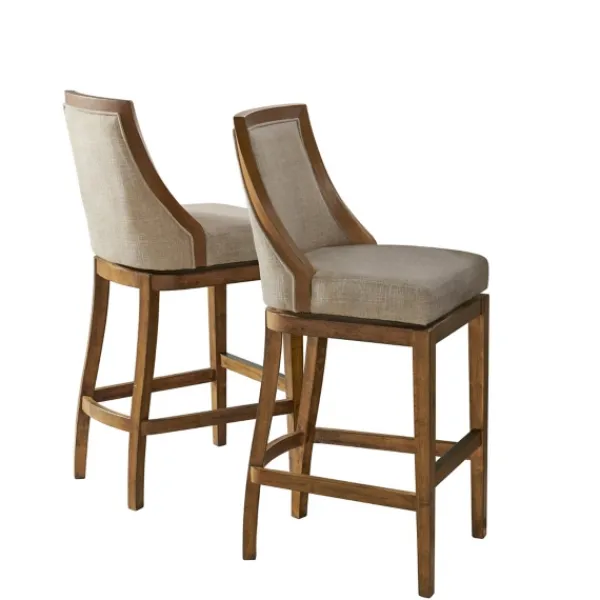 Bar Stools & Counter Height Stools-Kirkland's Home Sandy Beige Swivel 2-Pc. Square Bar Stool Set Tan