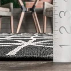 Outdoor Rugs-Kirkland's Home Sanford Gray Geometric Shapes Outdoor Rug, 5X8 Gray/White