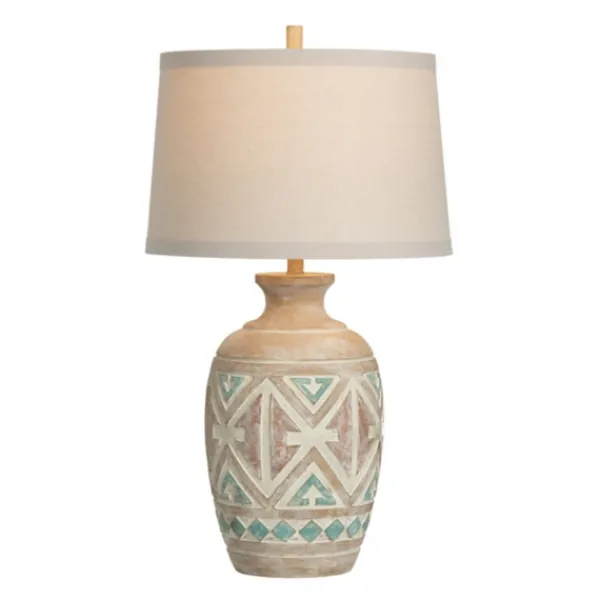 Table Lamps-Kirkland's Home Santa Fe Carved Motif Table Lamp Tan