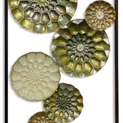 Wall Plaques-Kirkland's Home Santorini Metal Wall Panels, Set Of 2 Gold/Blue/Green