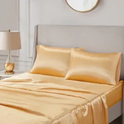Bed Sheets-Kirkland's Home Satin King 2-Pc. Pillow Case Set Gold