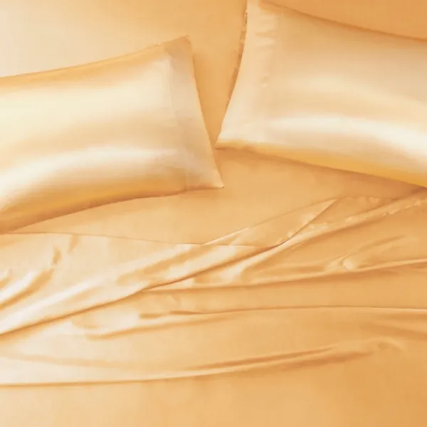 Bed Sheets-Kirkland's Home Satin King 2-Pc. Pillow Case Set Gold