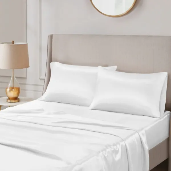 Bed Sheets-Kirkland's Home Satin King 2-Pc. Pillow Case Set White