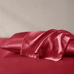Bed Sheets-Kirkland's Home Satin King 2-Pc. Pillow Case Set Red