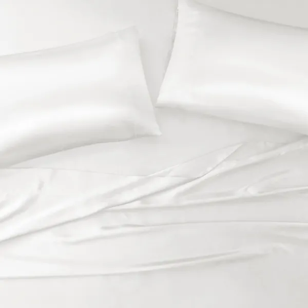 Bed Sheets-Kirkland's Home Satin 6-Pc. Full Sheet Set White