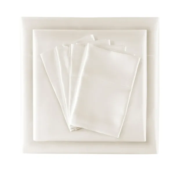 Bed Sheets-Kirkland's Home Satin 6-Pc. King Sheet Set Ivory