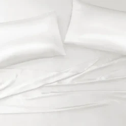 Bed Sheets-Kirkland's Home Satin 6-Pc. Queen Sheet Set White