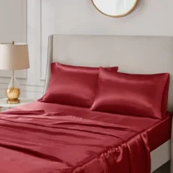 Bed Sheets-Kirkland's Home Satin Standard 2-Pc. Pillow Case Set Red