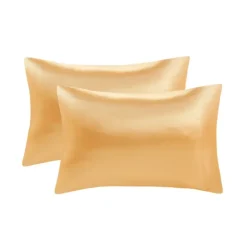 Bed Sheets-Kirkland's Home Satin Standard 2-Pc. Pillow Case Set Gold