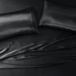 Bed Sheets-Kirkland's Home Satin Standard 2-Pc. Pillow Case Set Black