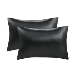 Bed Sheets-Kirkland's Home Satin Standard 2-Pc. Pillow Case Set Black