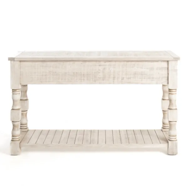 Console Tables-Kirkland's Home Savannah Cream Distressed Console Table Ivory