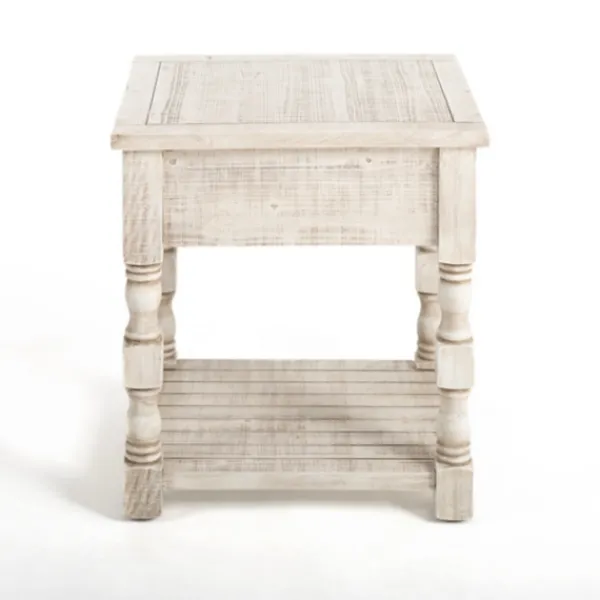 Accent & End Tables-Kirkland's Home Savannah Cream Distressed Side Table Ivory