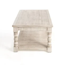 Coffee Tables-Kirkland's Home Savannah Cream Distressed Coffee Table Ivory