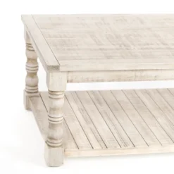 Coffee Tables-Kirkland's Home Savannah Cream Distressed Coffee Table Ivory