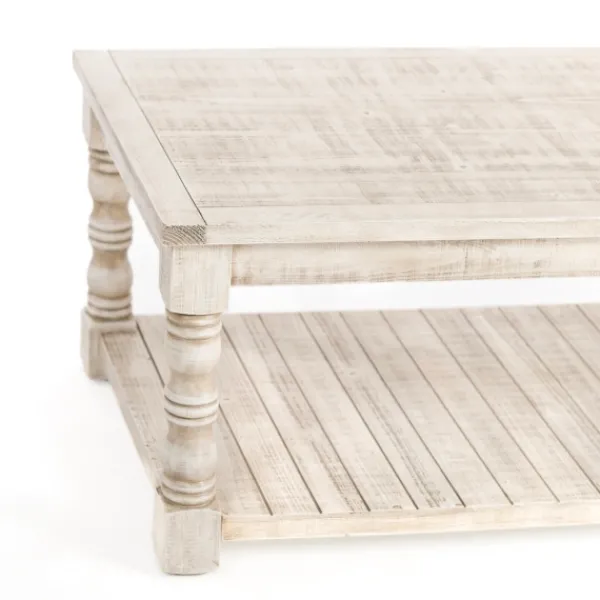 Coffee Tables-Kirkland's Home Savannah Cream Distressed Coffee Table Ivory