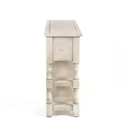 Entryway Furniture-Kirkland's Home Savannah Cream Distressed Cabinet Ivory