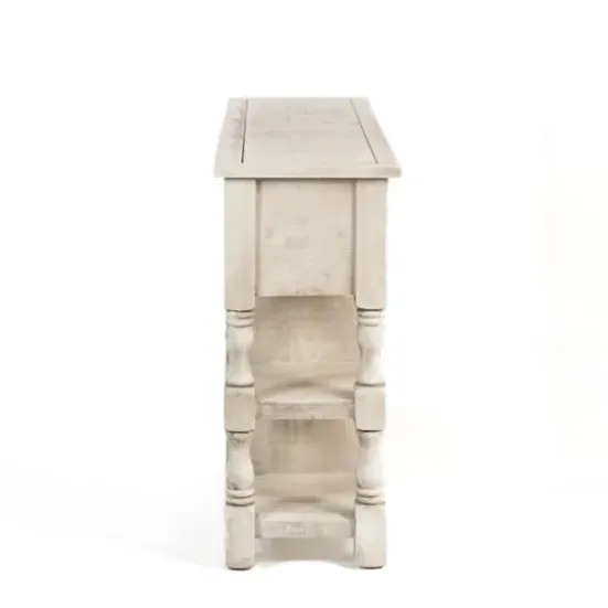 Entryway Furniture-Kirkland's Home Savannah Cream Distressed Cabinet Ivory